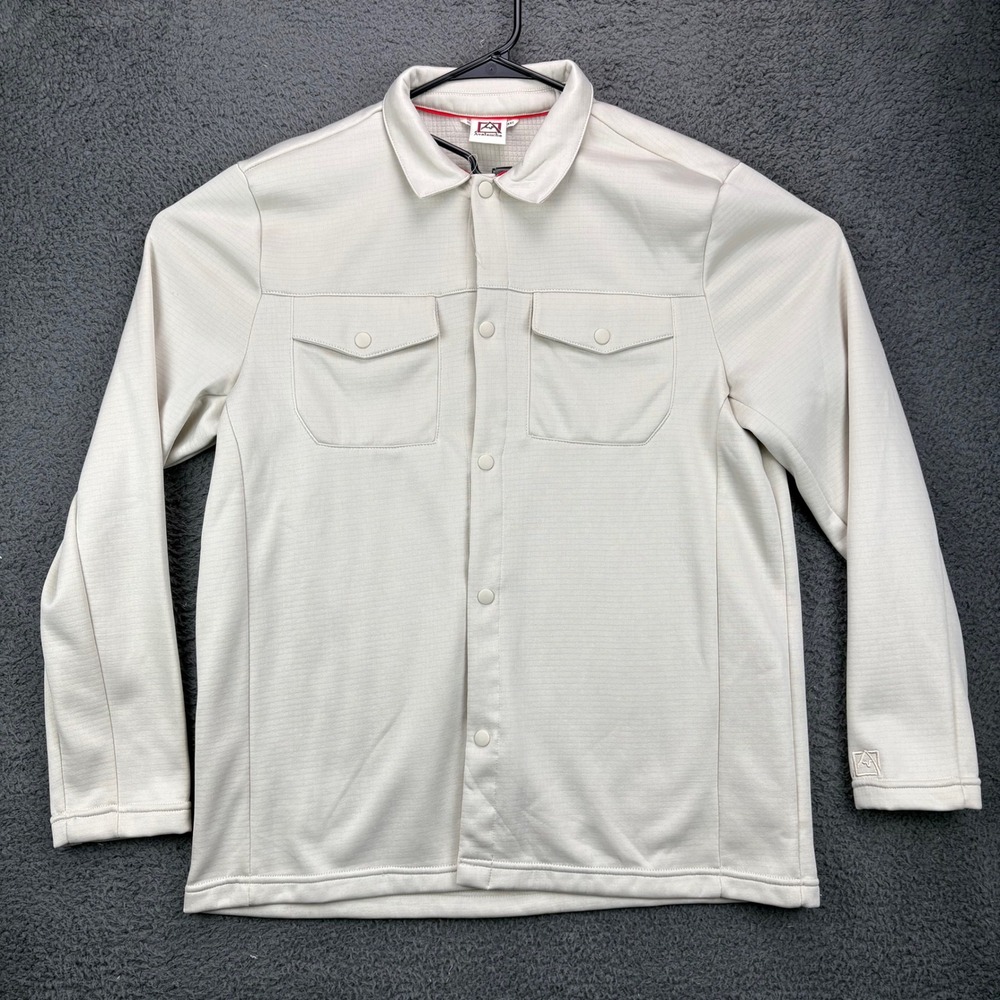 Avalanche Mens L Beige Long Sleeve Button Up Shirt Outdoor Supply Lightweight